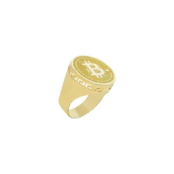 Bague BitCoin Chevalière En Or
