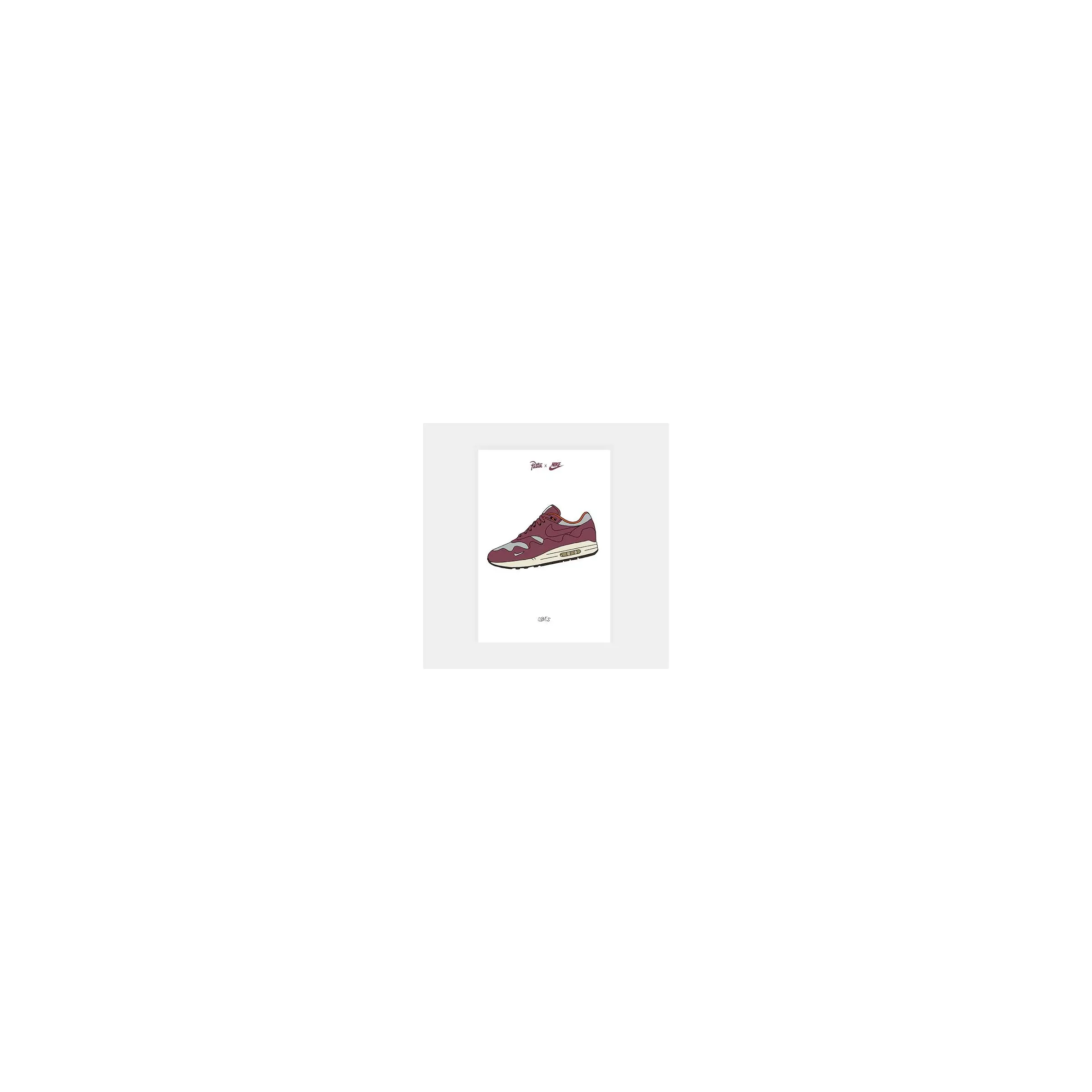 Nike Posters Air Max 1 Patta Waves Rush Maroon
